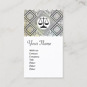 JURIDISKA KONTOR, ATTORNEY DAMASK monogram Black W Visitkort