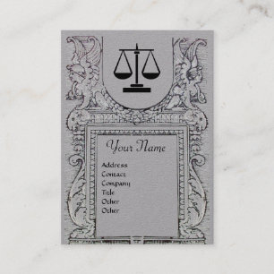 JURIDISKA KONTOR, ATTORNEY Monogram Grått Papper Visitkort
