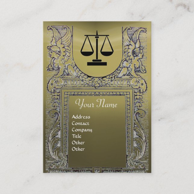 JURIDISKA KONTOR, ATTORNEY Monogram grått Visitkort (Framsida)