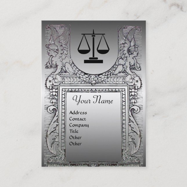 JURIDISKA KONTOR, ATTORNEY Monogram Platinum Effec Visitkort (Framsida)