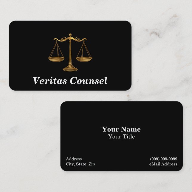Juridiska tjänster / Advokat / Attorney Visitkort (Fram/baksida)