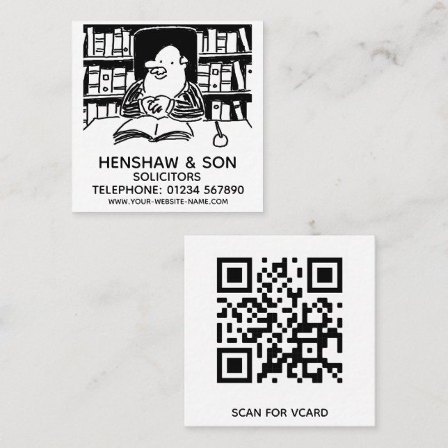 Juridiska tjänster Advokater PR Fyrkantigt Visitkort (Fram/baksida)