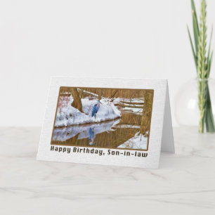 Juridiskt födelsedagskort med Blue Heron Kort