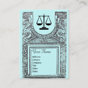 JURIDISKT KONTOR, ATTORNEY 2 Monogram, blått Visitkort