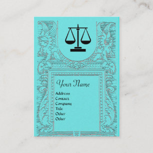 JURIDISKT KONTOR, ATTORNEY 2 Monogram, blått Visitkort