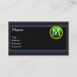 JURIDISKT KONTOR,ATTORNEY Monogram black emerald g Visitkort