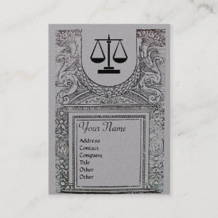 JURIDISKT KONTOR,ATTORNEY Monogram Grått Papper Visitkort
