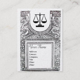 JURIDISKT KONTOR,ATTORNEY Monogram,Svartvit Pearl Visitkort