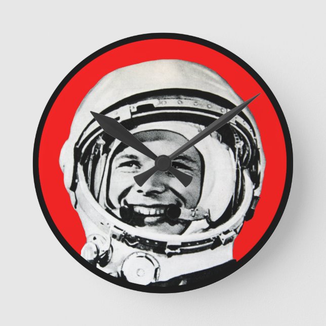Jurij Gagarin - Sovjetisk hjälte & Kosmonaut Rund Klocka (Framsida)