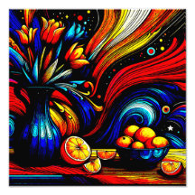 Jurika orangar bredvid ett underbart vas