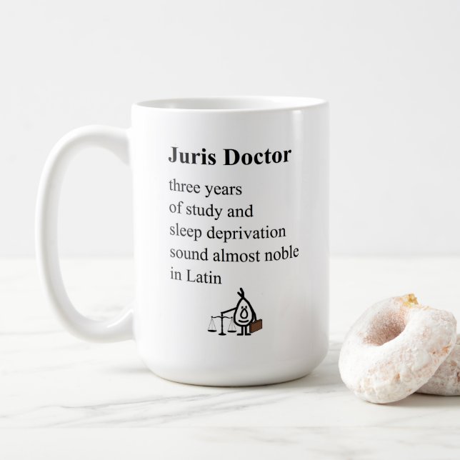 Juris Doktor, en duktig juridikskola Studenten Dik Kaffemugg (Med munk)