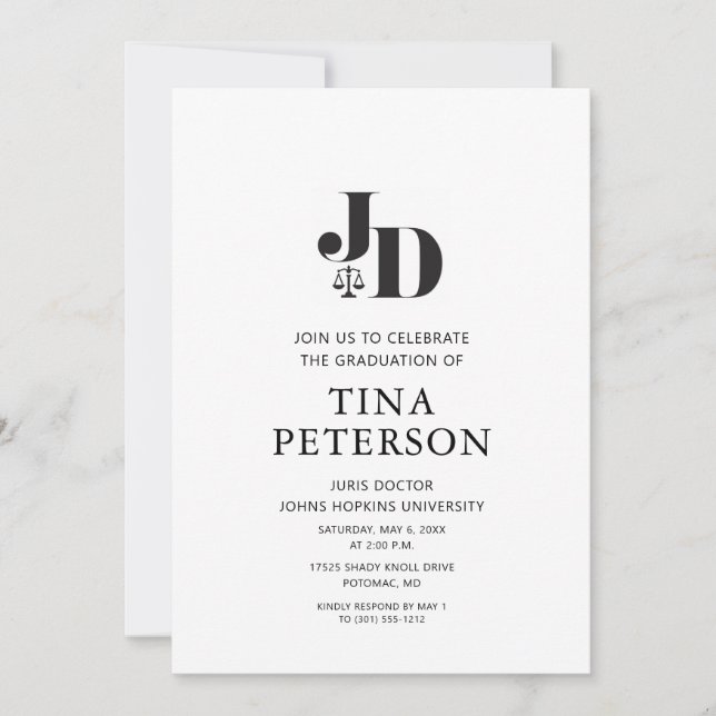 Juris Doktor Law School Studentfest Inbjudningar (Framsida)