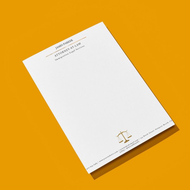 Jurist Advokat Klassigt Vitt Anteckningsblock (Lawyer Attorney At Law Classy White Notepad)