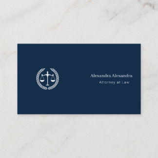 Jurist advokat Minimalistisk Stilren Marinblå B Visitkort