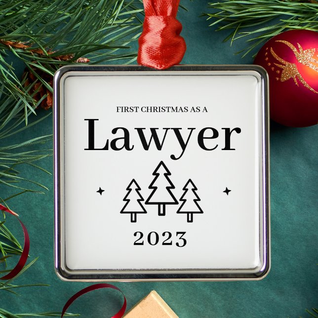 Jurist julgransprydnad metall (Lawyer Christmas Ornament
)