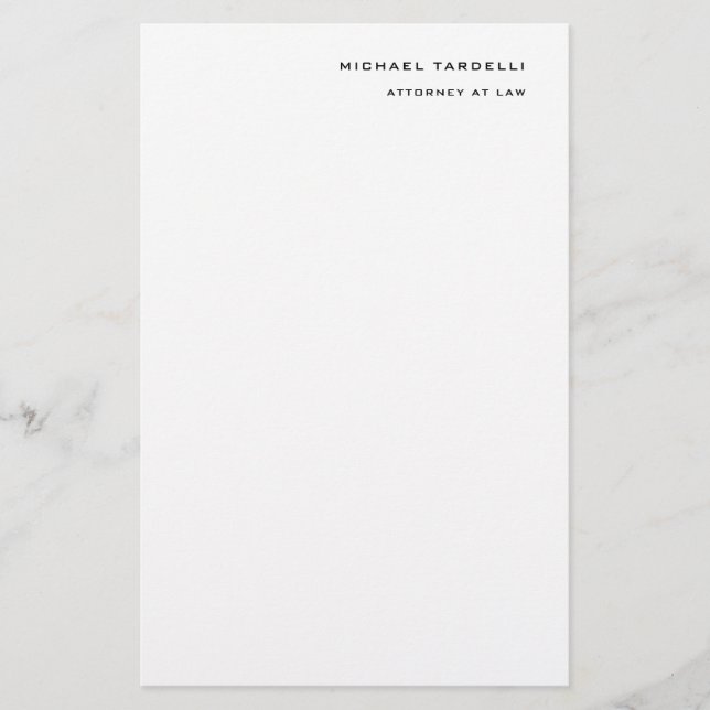 Jurist Minimalistisk Klassisk Enkel Brevpapper (Framsida)