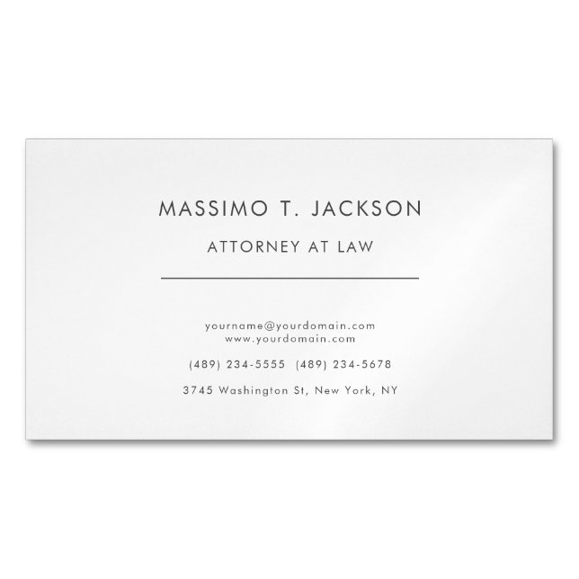 Jurist Minimalistisk Professionell Magnetiska Visitkort (Framsida)