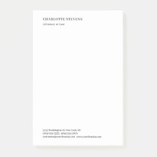 Jurist Modern Minimalistisk Elegant Enkel Post-it Block
