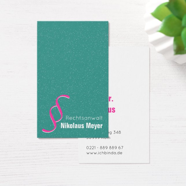 Jurist visitkort Mint Vitt (Skivbord)