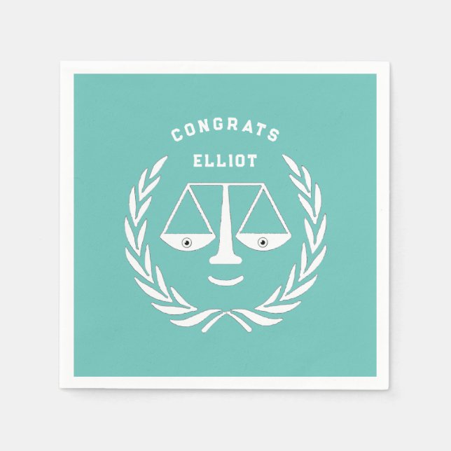 Juristexamen fest pappersservett (Framsidan)