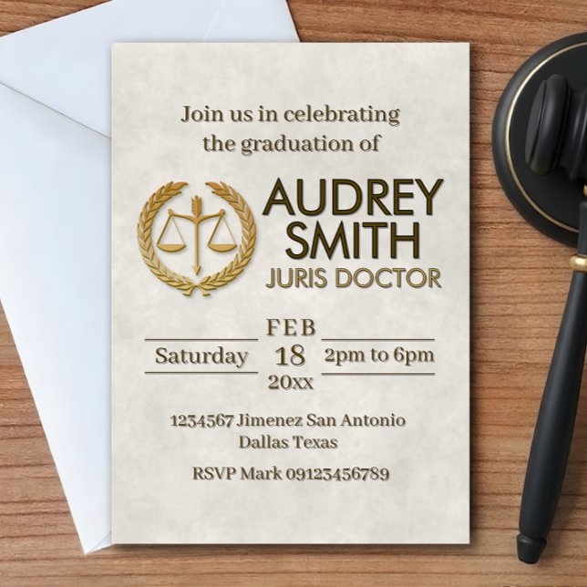 Juristexamen Inbjudningar (Lawyer Graduation Invitation)
