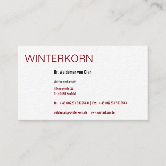 Juristiskt visitkort (Framsida)