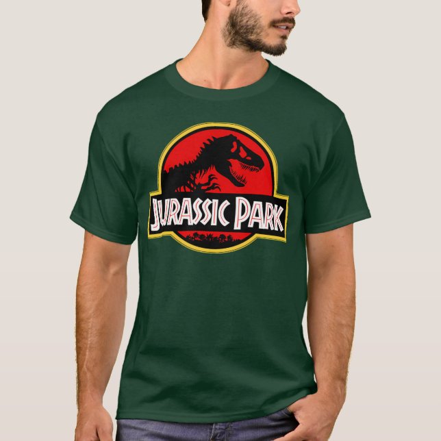 Jurrasic Park Logotyp familjevän T Shirt (Framsida)