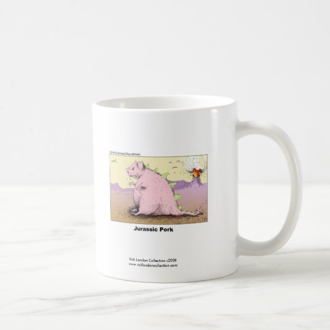 Jurrasisk Gris Rolig Tecknad Kaffemugg (Höger)