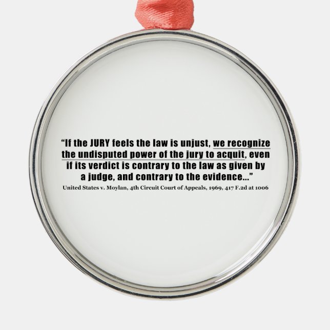 Jury Nullification United Stater mot Moylan 1969 Julgransprydnad Metall (Framsidan)