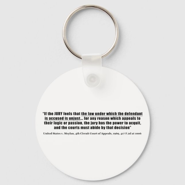 Jury Nullification United Stater mot Moylan 1969 Nyckelring (Framsida)
