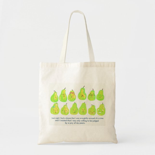 Jury of My Pears Tote Bag Tygkasse (Framsidan)