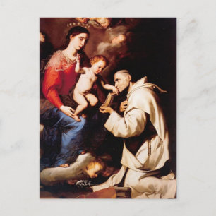 Jusepe Ribera-Madonna med Jesus Child och St Bruno Vykort
