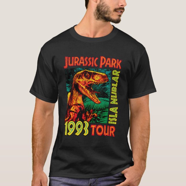 Jusrassic Park Isla Nublar 1993 Tour T Shirt (Framsida)