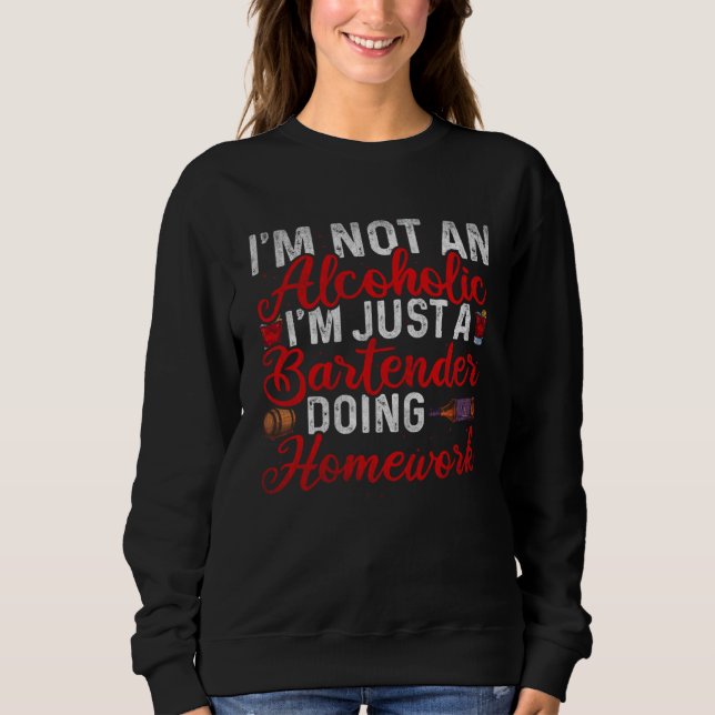 Just A Bartender Doing Homework  Bartender T Shirt (Framsida)