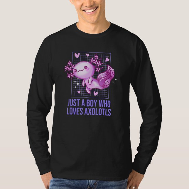 Just a Boy Who Loves Axolotl Salamander  Axolotl P T Shirt (Framsida)
