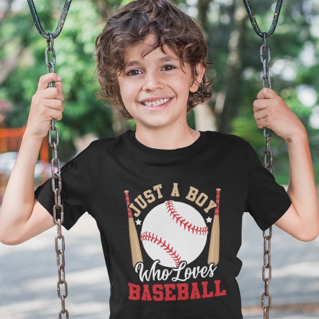 Just a boy who loves baseball kid baseball fan t shirt (Skapare uppladdad)