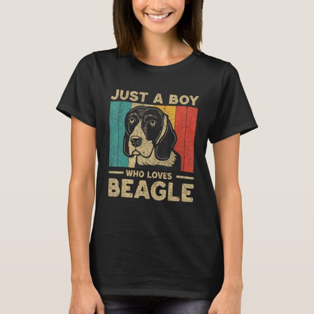 Just A Boy Who Loves Beagle for Boys T Shirt (Framsida)