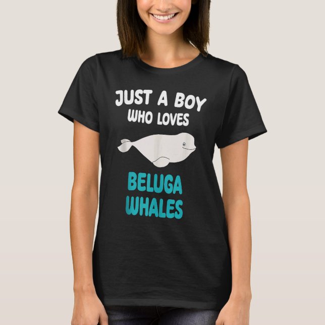 Just A Boy Who Loves Beluga Whales Animal Kids Boy T Shirt (Framsida)