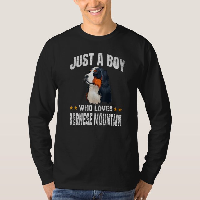 Just a boy who loves Bernese Mountain Premium T Shirt (Framsida)