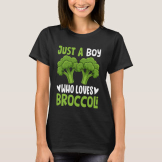 Just A Boy Who Loves Broccoli Funny Vegan Broccoli T Shirt