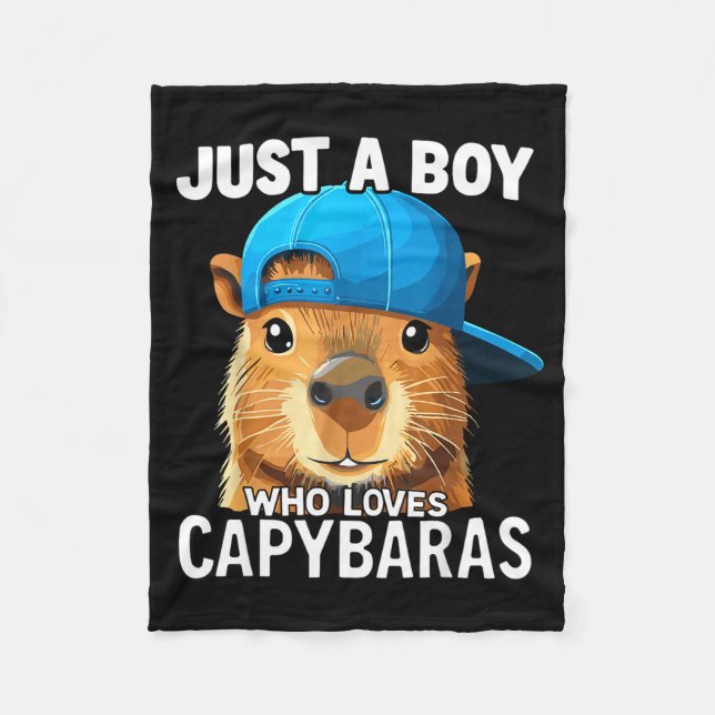Just A Boy Who Loves Capybaras  Fleecefilt (Framsidan)