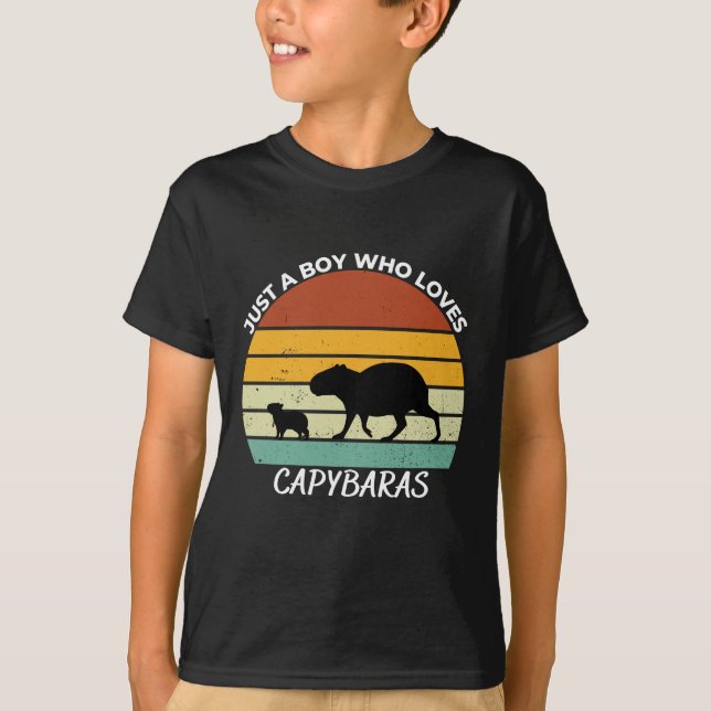 Just a boy who loves capybaras t shirt (Framsida)
