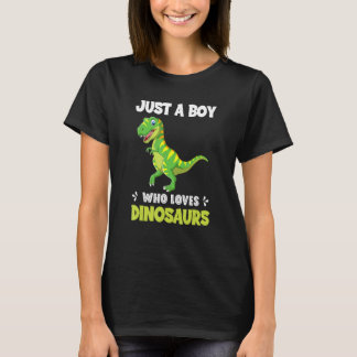 Just A Boy Who Loves Dinosaurs Rawr Rex Dinosaur T Shirt