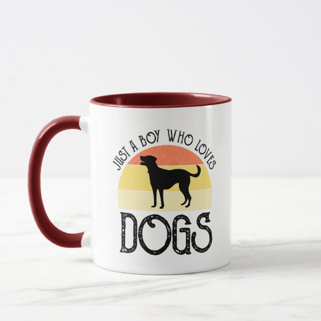 Just A Boy Who Loves Dogs Mugg (Vänster)