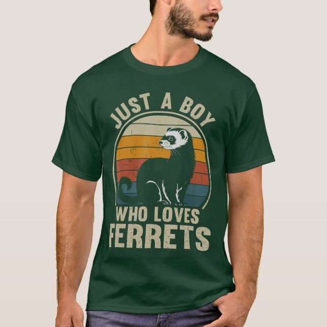 Just A Boy Who Loves Ferrets Recto Ferret Lover bo T Shirt (Framsida)