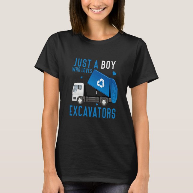 Just A Boy Who Loves Garbage Trucks idea  2 T Shirt (Framsida)
