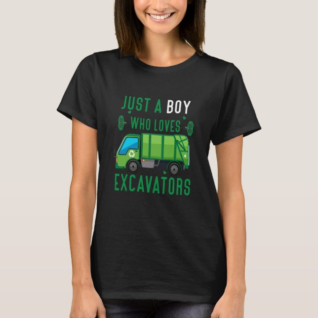 Just A Boy Who Loves Garbage Trucks idea  3 T Shirt (Framsida)