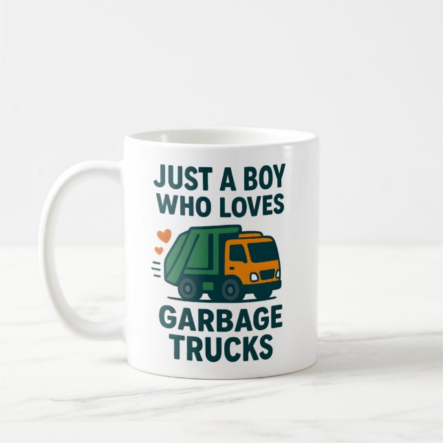 Just a Boy Who Loves Garbage Trucks Kids           Kaffemugg (Vänster)