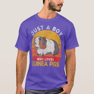 Just A Boy Who Loves Guinea Pigs  Pet Lover  T Shirt
