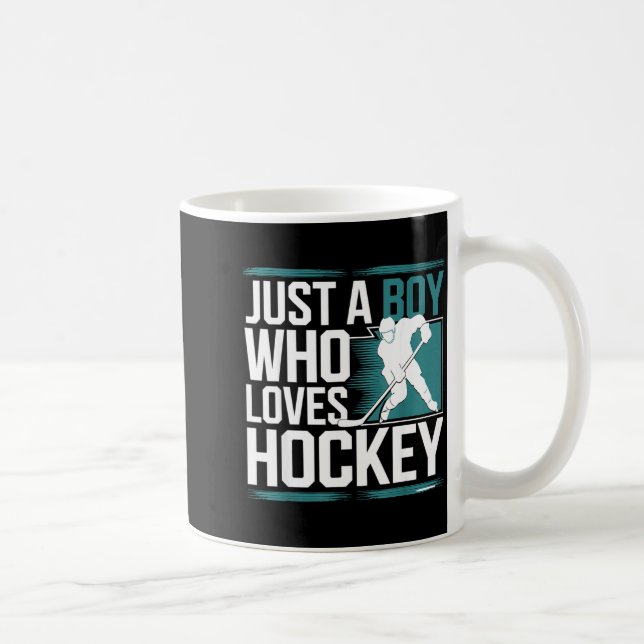 Just A Boy Who Loves Hockey  Kaffemugg (Höger)